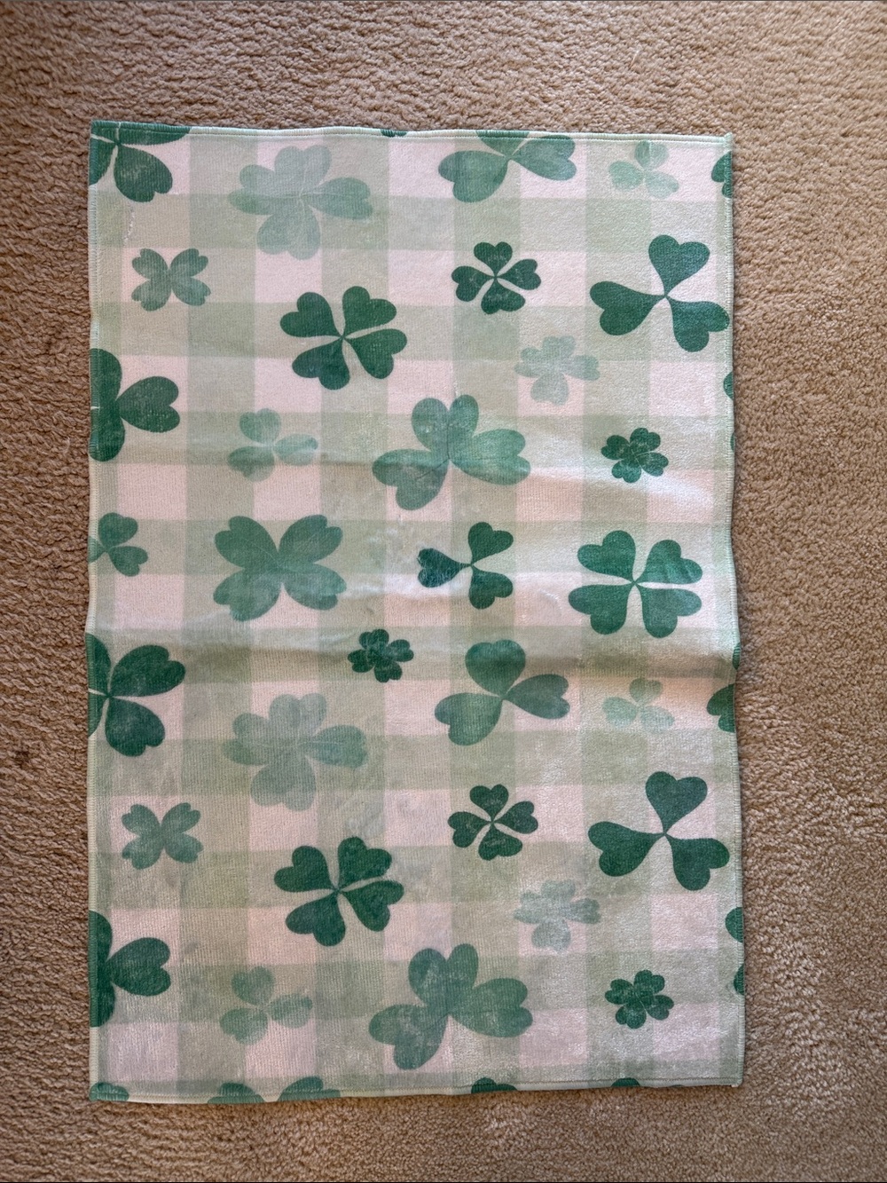 Green Shamrock Plaid Decorative Rugs